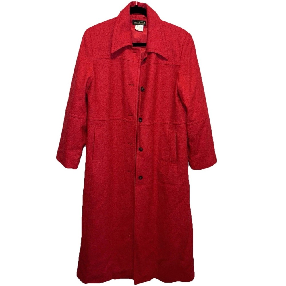 Long Maxi Wool Trench Coat Size 10P Classic Red Capsule‎ Norm VTG